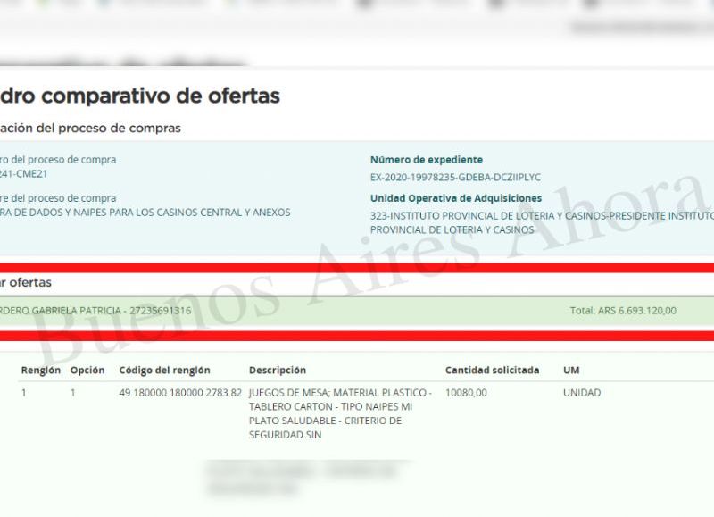 La Provincia dispuso un presupuesto de $7.319.430, a lo que Cordero ofertó $6.693.120.