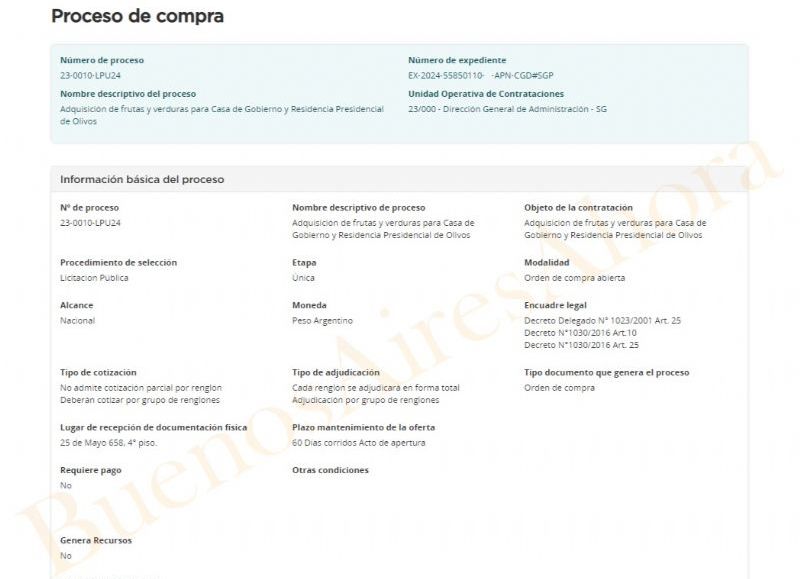 La licitación se llevará a cabo con el número de proceso 23-0010-LPU24, con la moneda peso argentino y es de alcance nacional.