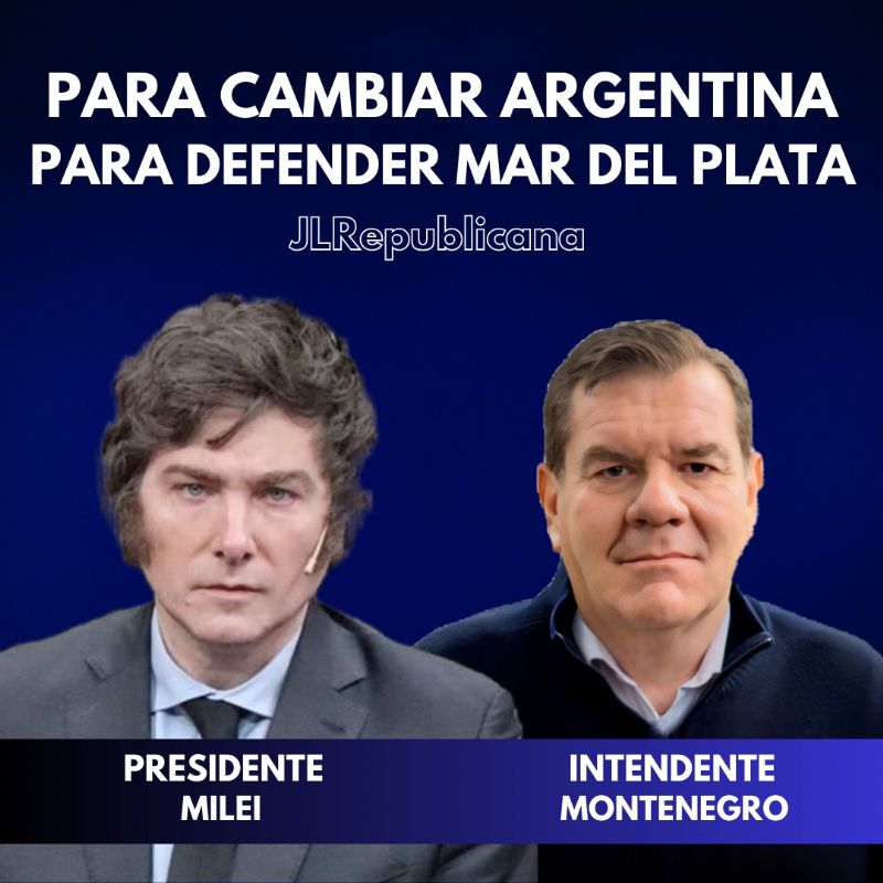 Flyer armado por el oficialismo marplatense para traccionar votos de Javier Milei.