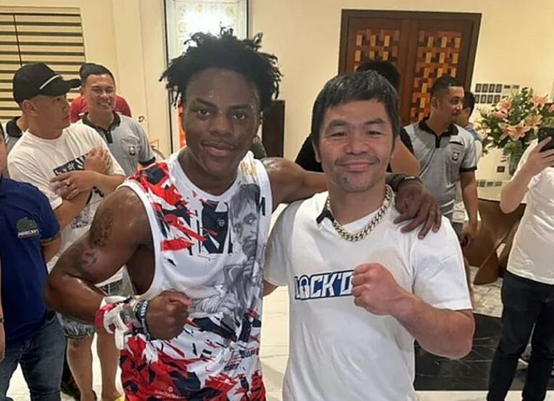 VIDEO | Manny Pacquiao derribó a IShowSpeed en plena transmisión en vivo en Filipinas